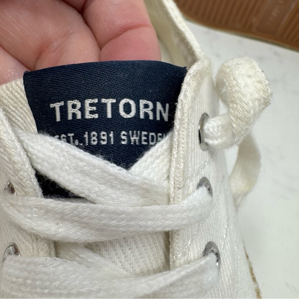 Tretorn Women’s Eve Lace Up Platform Espadrille‎ size 6 White Canvas Sneakers - Picture 11 of 12